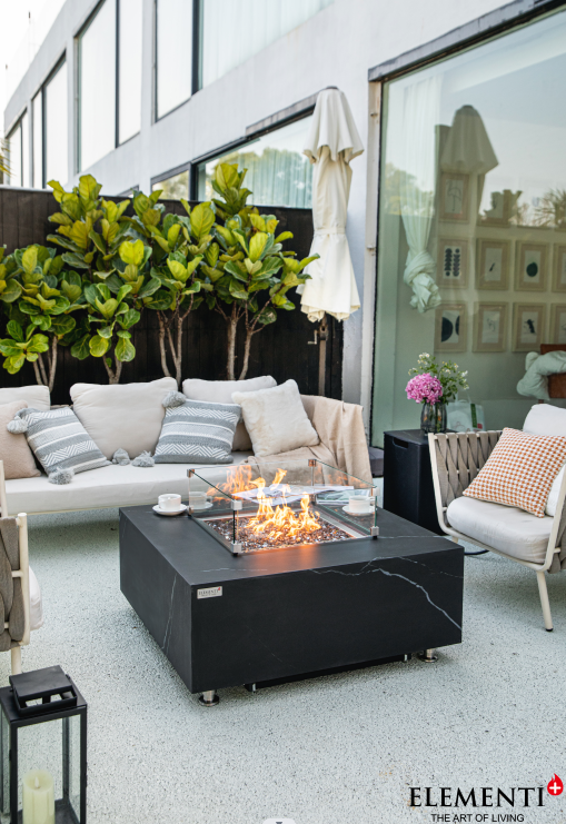 +Sofia 40" Marble Porcelain Fire Table (OFP103BB)