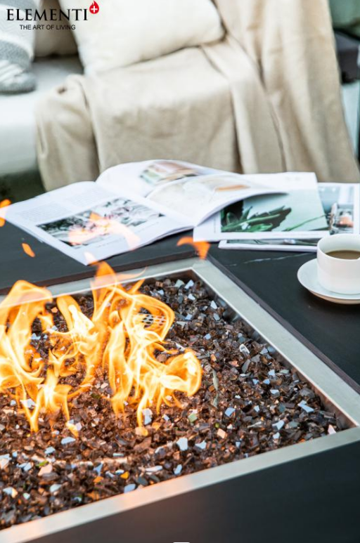 +Sofia 40" Marble Porcelain Fire Table (OFP103BB)