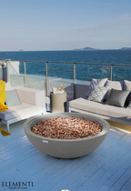 +Rose Bowl 48" Light Grey Concrete Fire Pit (OFG420LG)