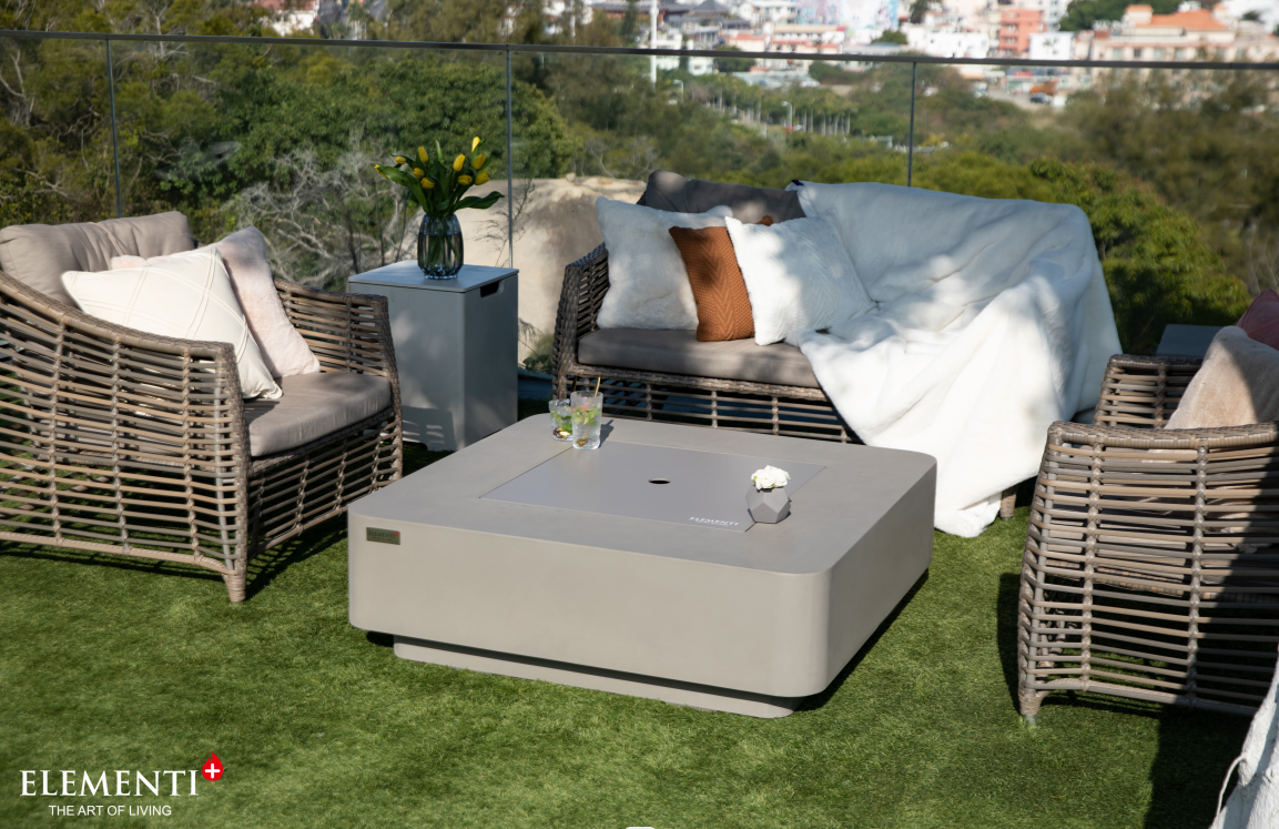 +Lucerne 42" Light Grey Sandstone Fire Table (OFG419LG)