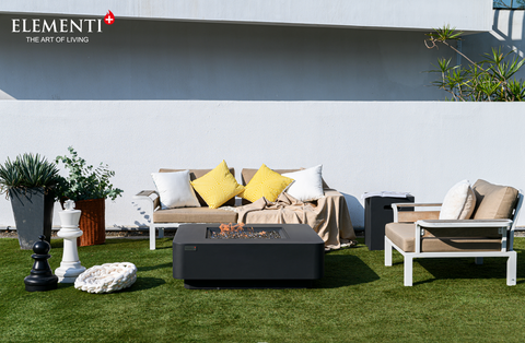 +Bergamo 42" Dark Grey Sandstone Fire Table (OFG419DG)