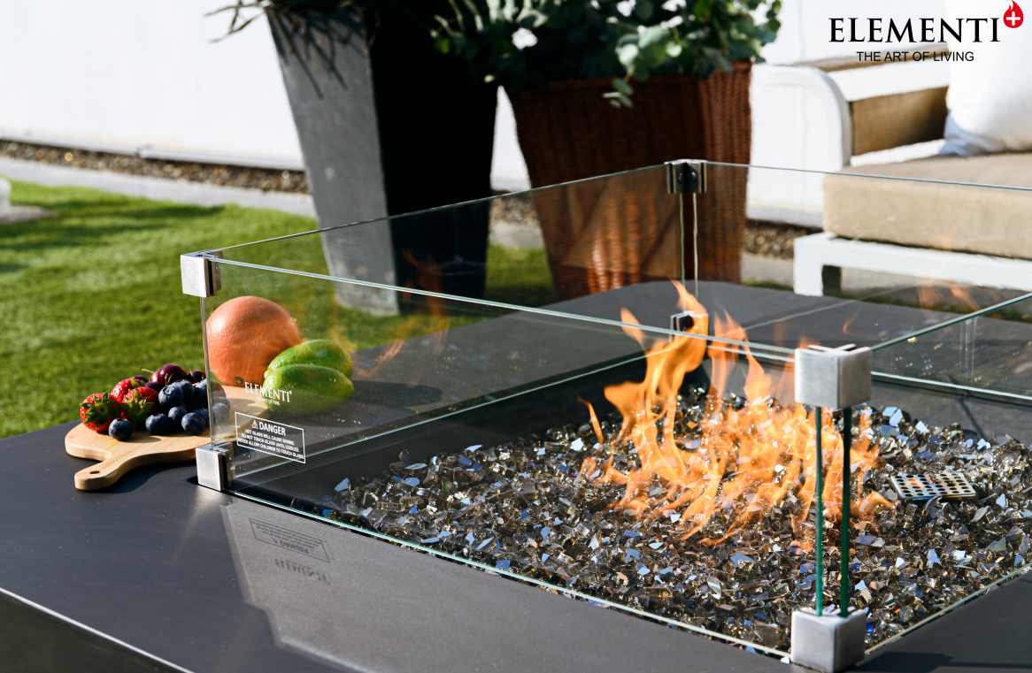 +Bergamo 42" Dark Grey Sandstone Fire Table (OFG419DG)