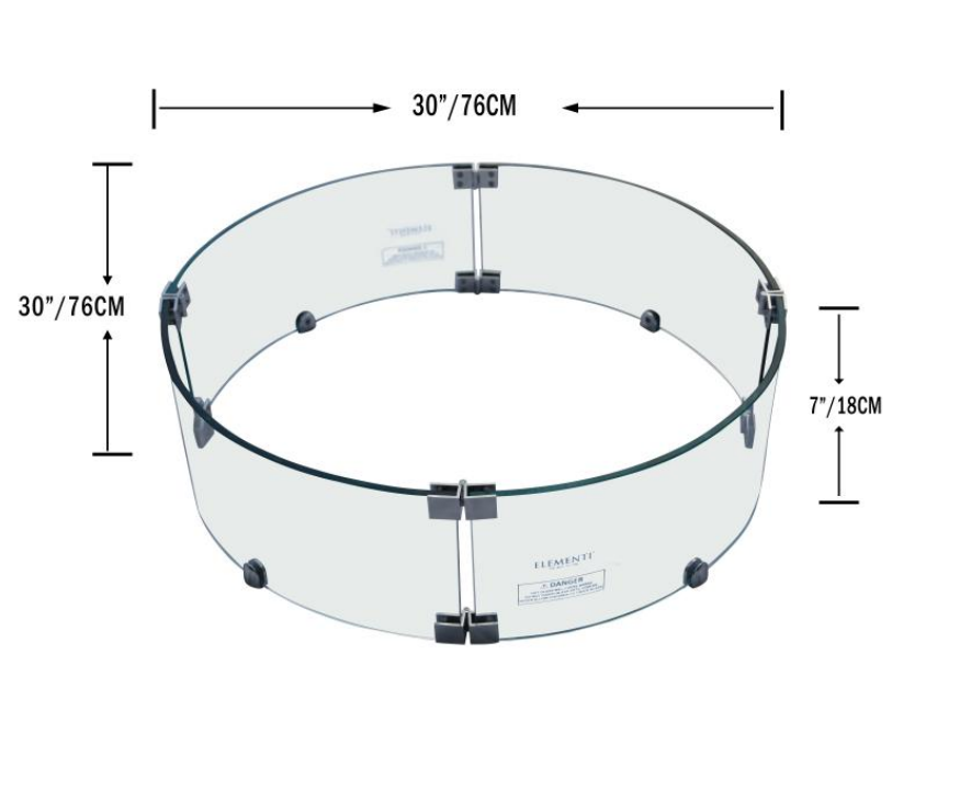 Wind Screen Window Shield for Lunar Fire Bowl (OFG101-WS&OFG147-WS)