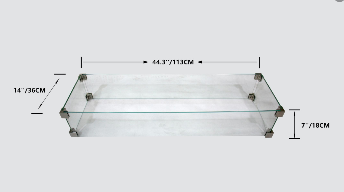 Wind Screen for Granville Fire Table (OFG121-WS)