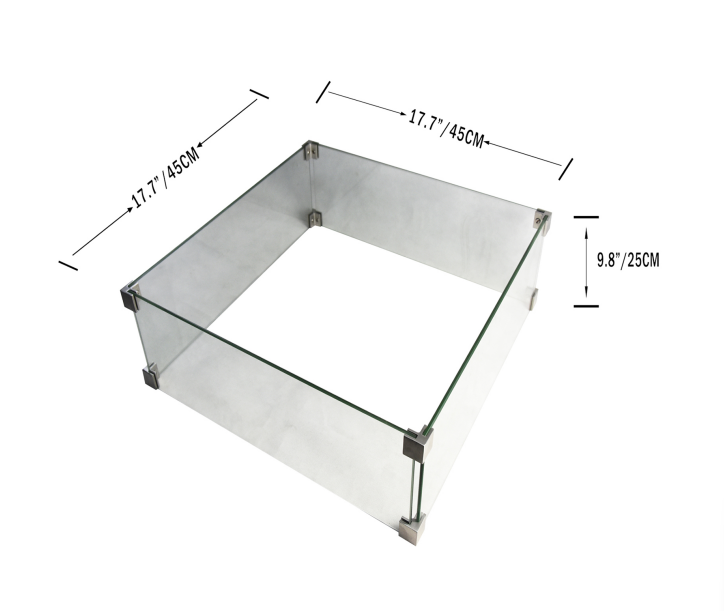 Wind Screen Window Shield for Montreal Fire Table & Rova Fire Table(OFG221-WS&OFG224-WS)