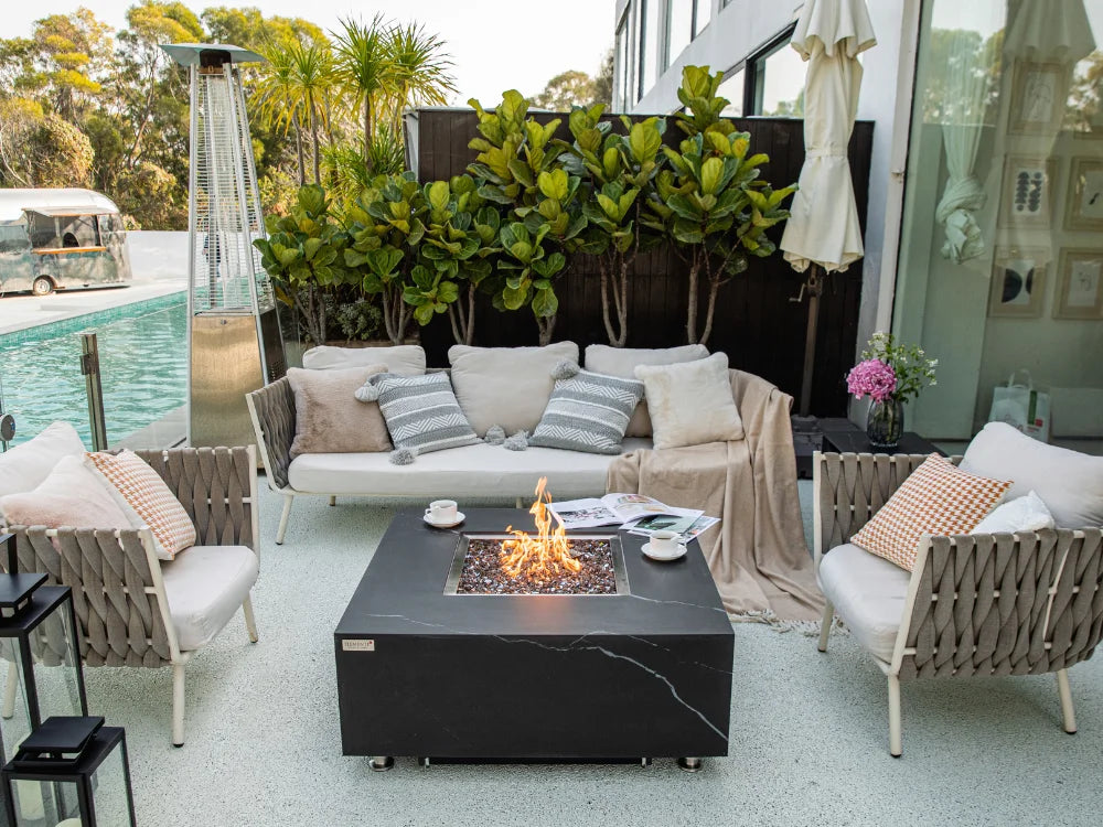 +Sofia & Bianco 40" Marble Porcelain Fire Table (OFP103)