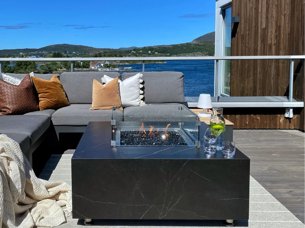 +Sofia & Bianco 40" Marble Porcelain Fire Table (OFP103)