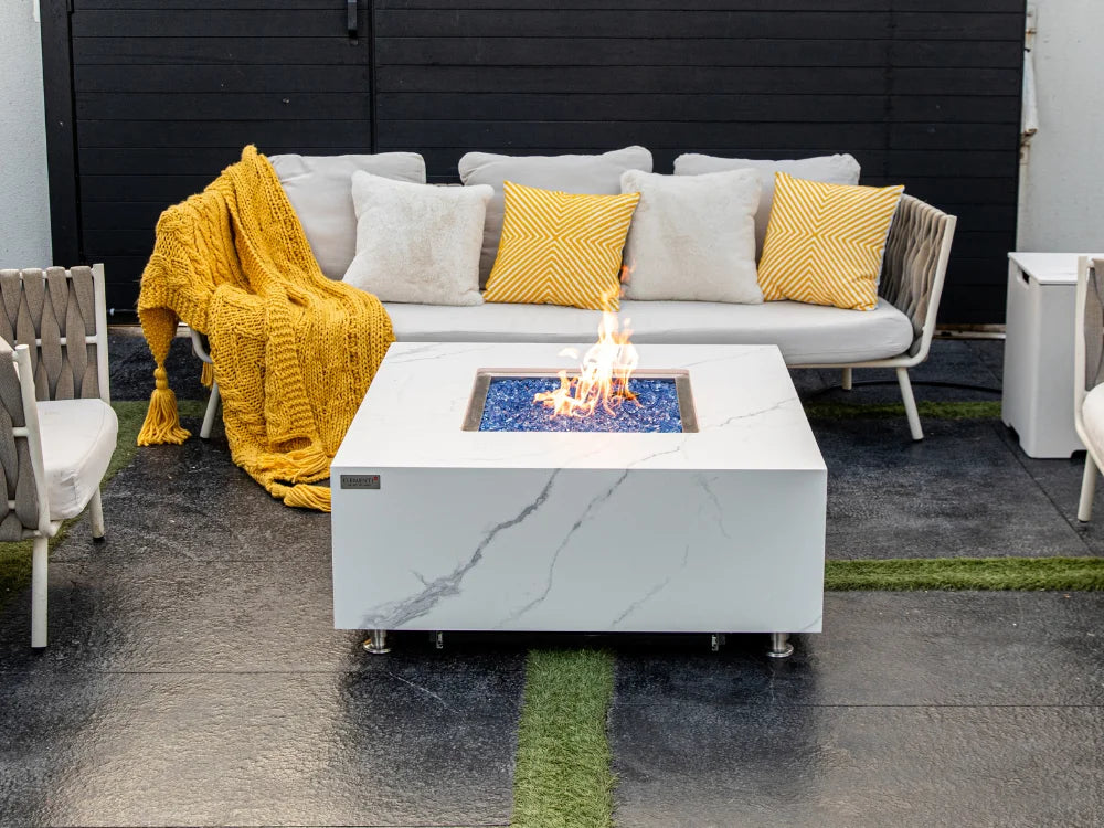 +Sofia & Bianco 40" Marble Porcelain Fire Table (OFP103)