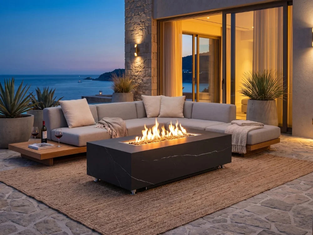 +Varna & Carrara 60" Marble Porcelain Fire Table (OFP121)