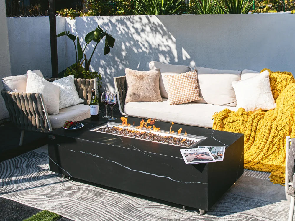 +Varna & Carrara 60" Marble Porcelain Fire Table (OFP121)