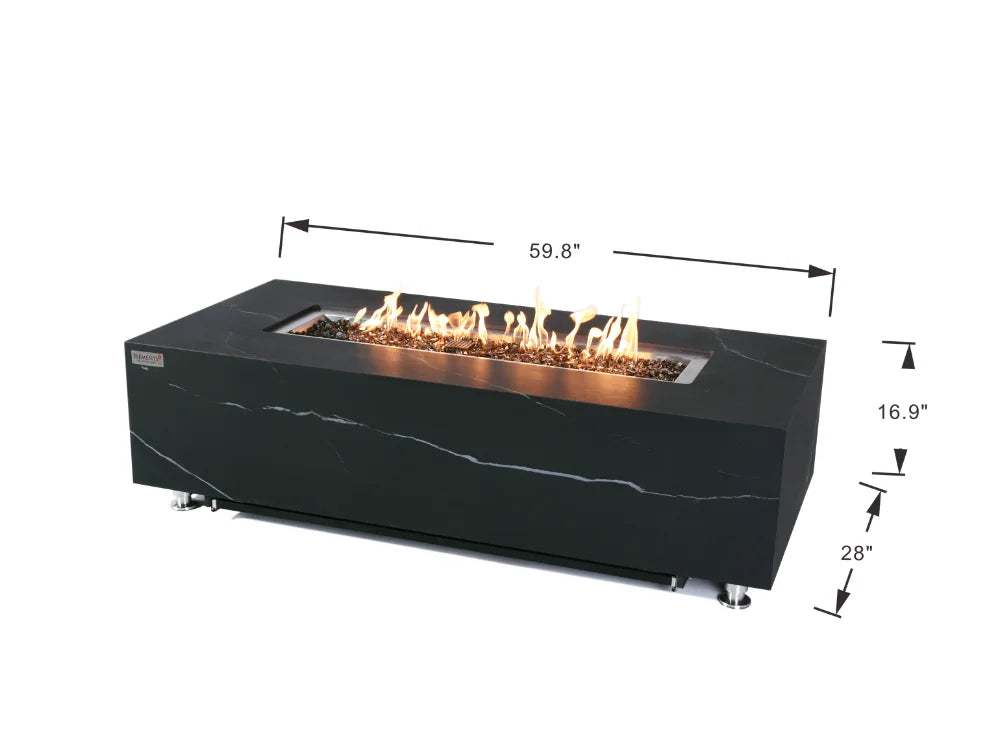+Varna & Carrara 60" Marble Porcelain Fire Table (OFP121)