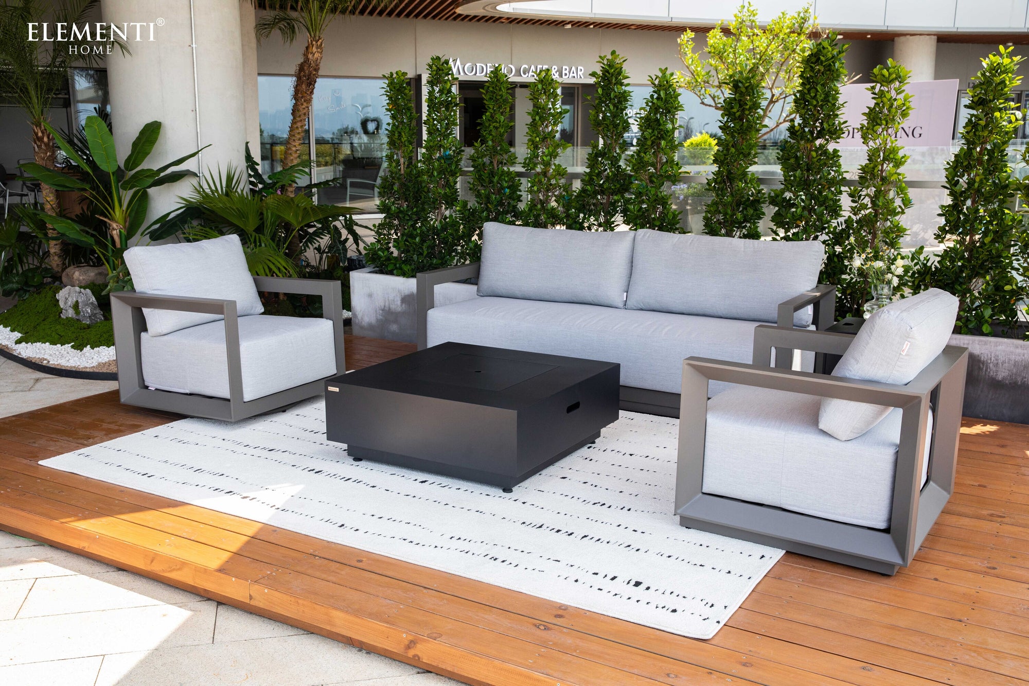 Newport Outdoor Aluminum Conversation Set with Sunbrella® Cushions (OS-2505)
