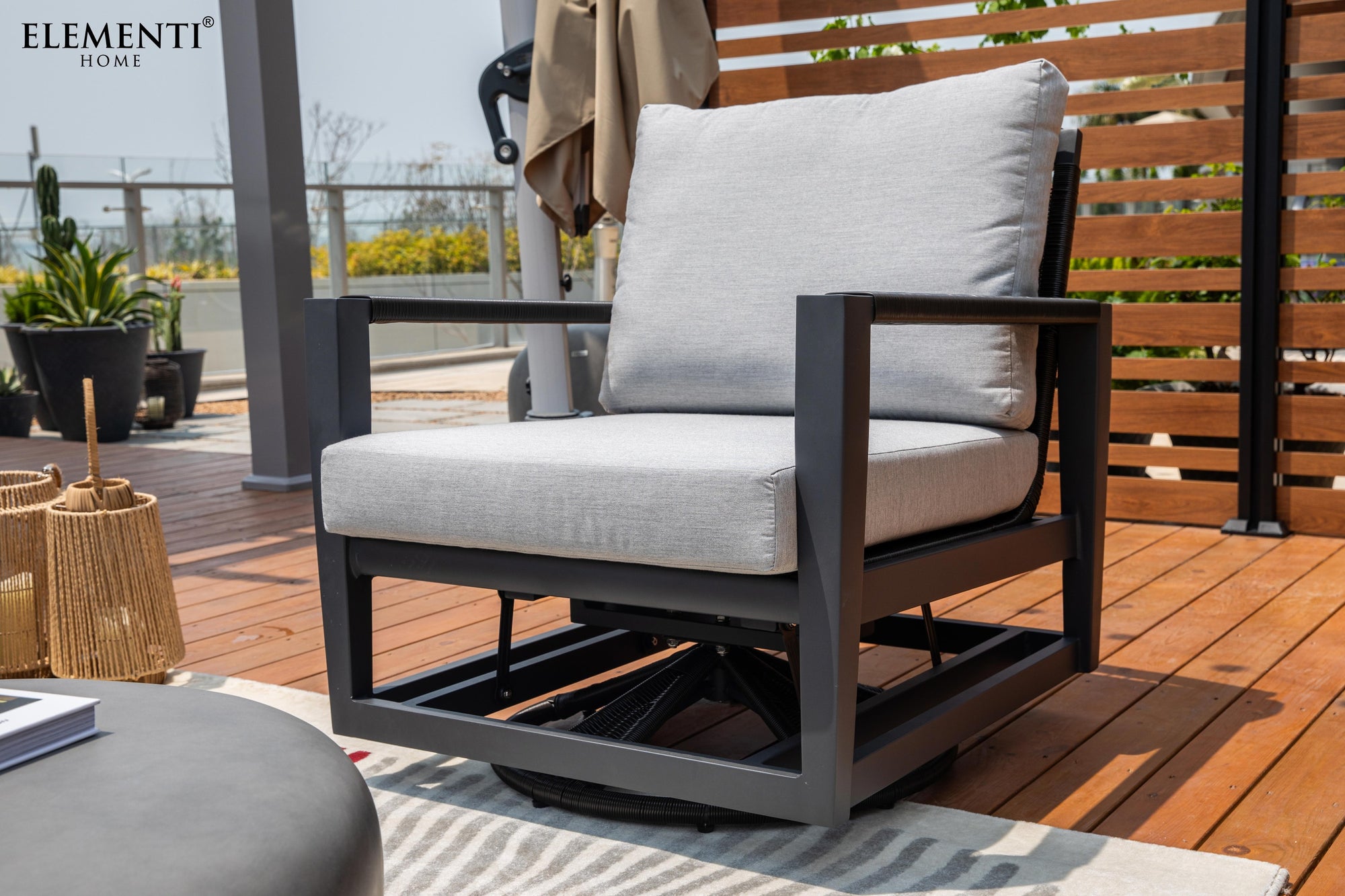 Laguna Outdoor Aluminum Swivel Chair with Sunbrella® Cushions (OS-2506W)