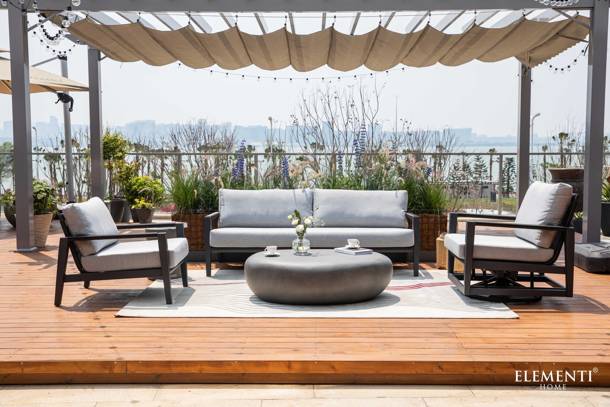 Laguna Outdoor Aluminum Conversation Set with Sunbrella® Cushions (OS-2506)