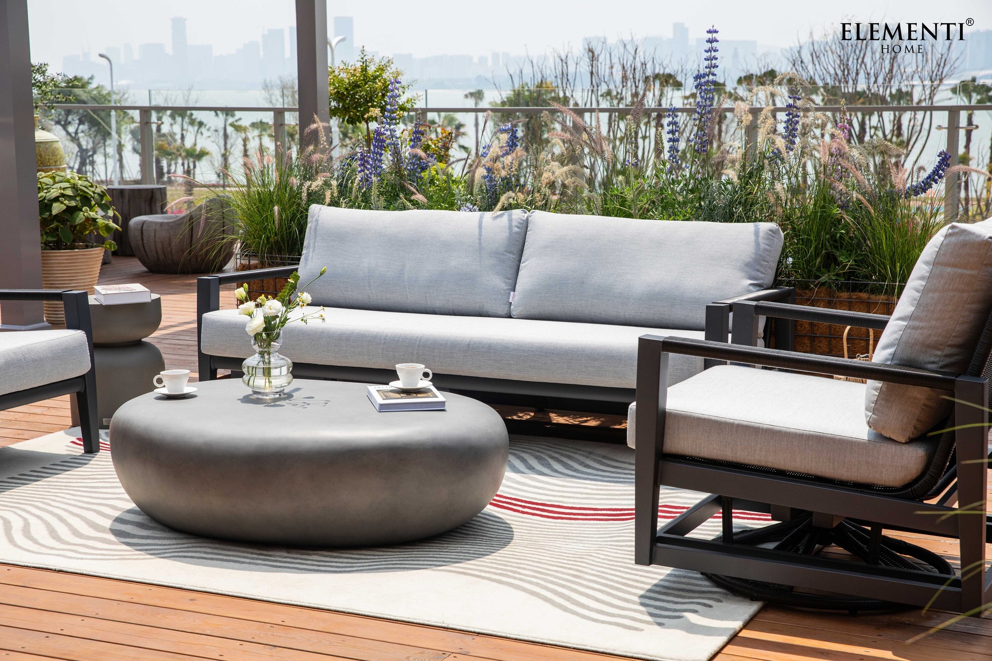 Laguna Outdoor Aluminum Conversation Set with Sunbrella® Cushions (OS-2506)