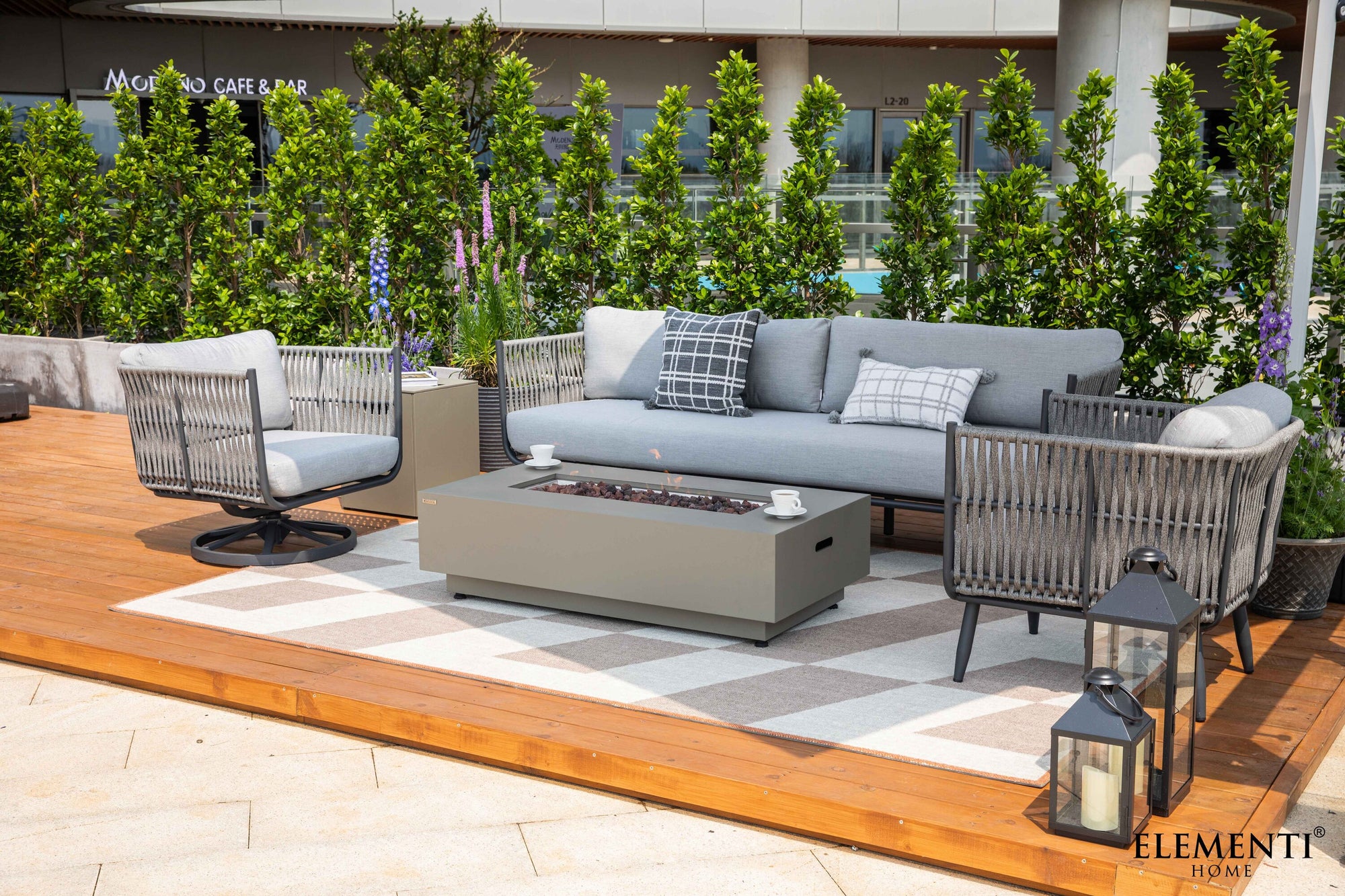 Milano Outdoor Aluminum Conversation Set with Sunbrella® Cushions (OS-2504)