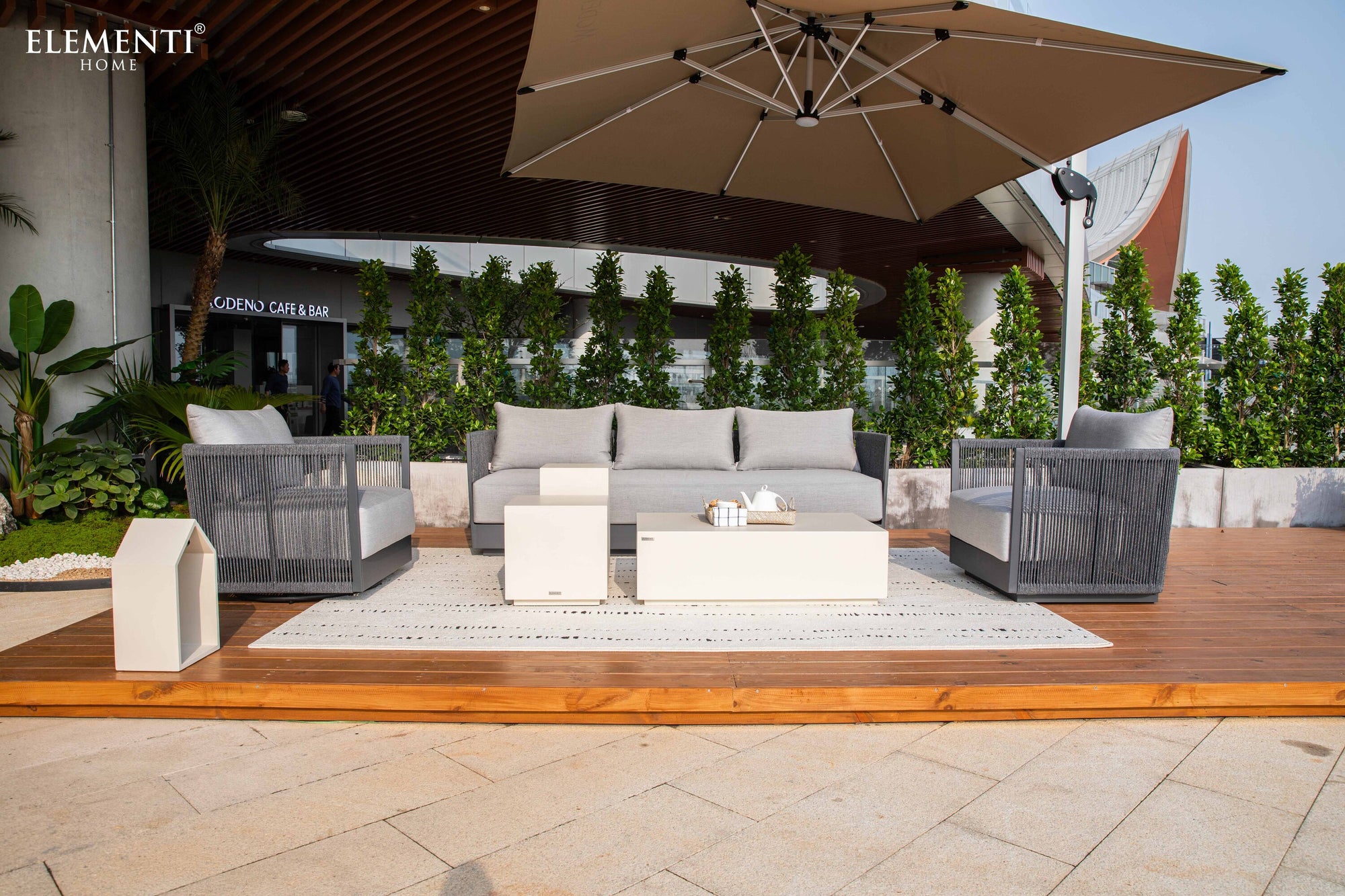 Capri Outdoor Aluminum Conversation Set with Sunbrella® Cushions (OS-2503)