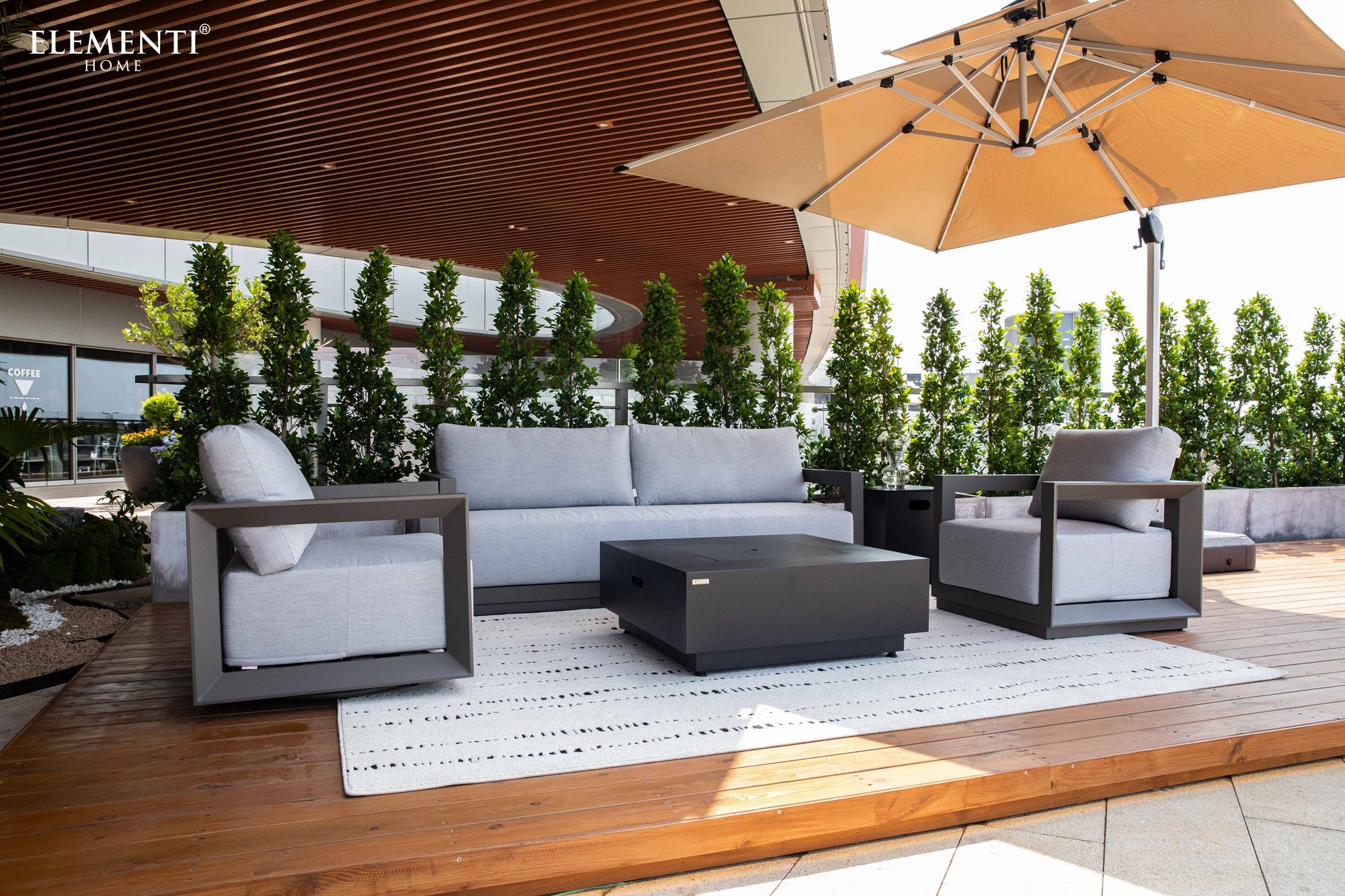 Newport Outdoor Aluminum Conversation Set with Sunbrella® Cushions (OS-2505)