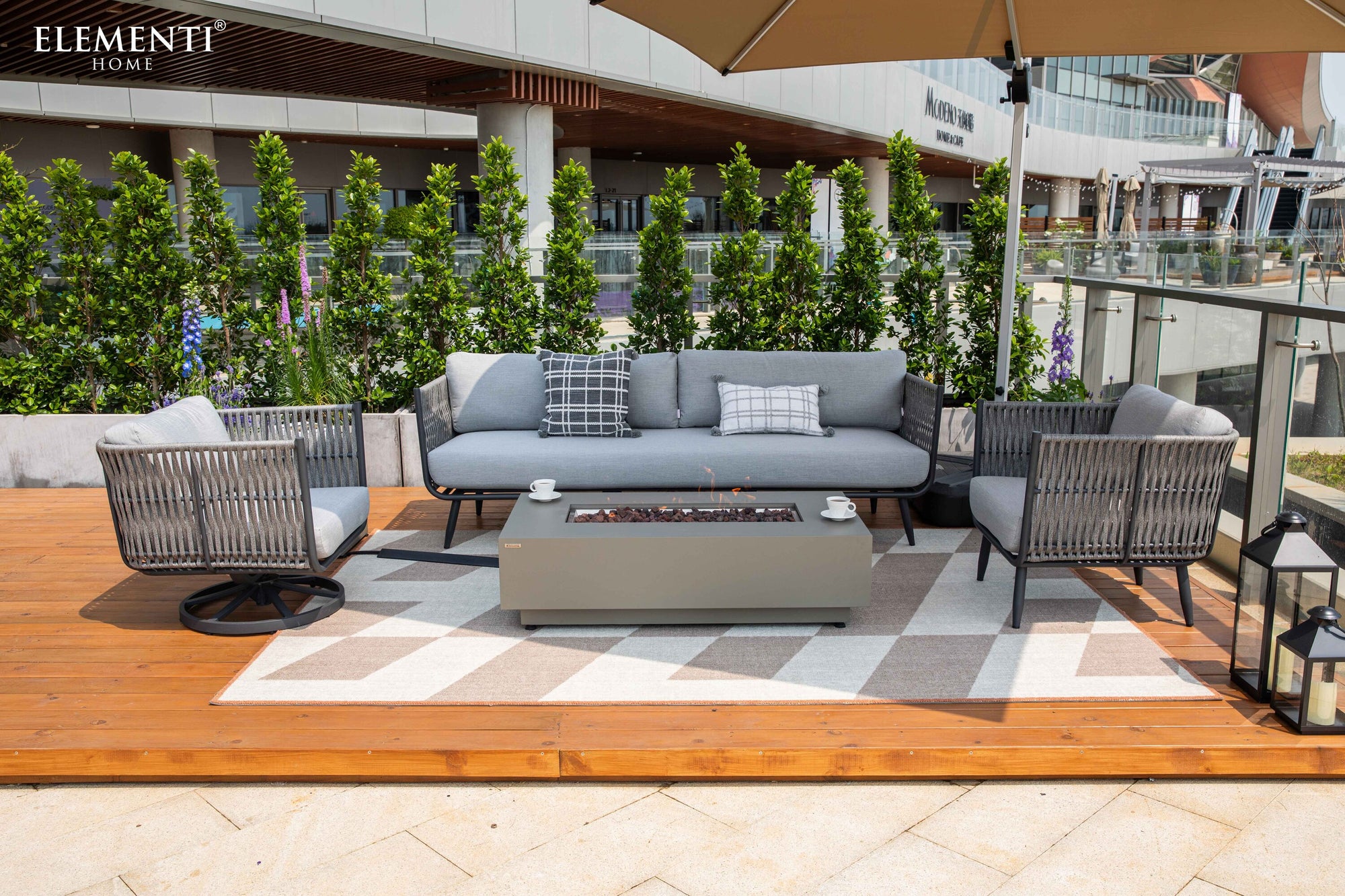 Milano Outdoor Aluminum Conversation Set with Sunbrella® Cushions (OS-2504)