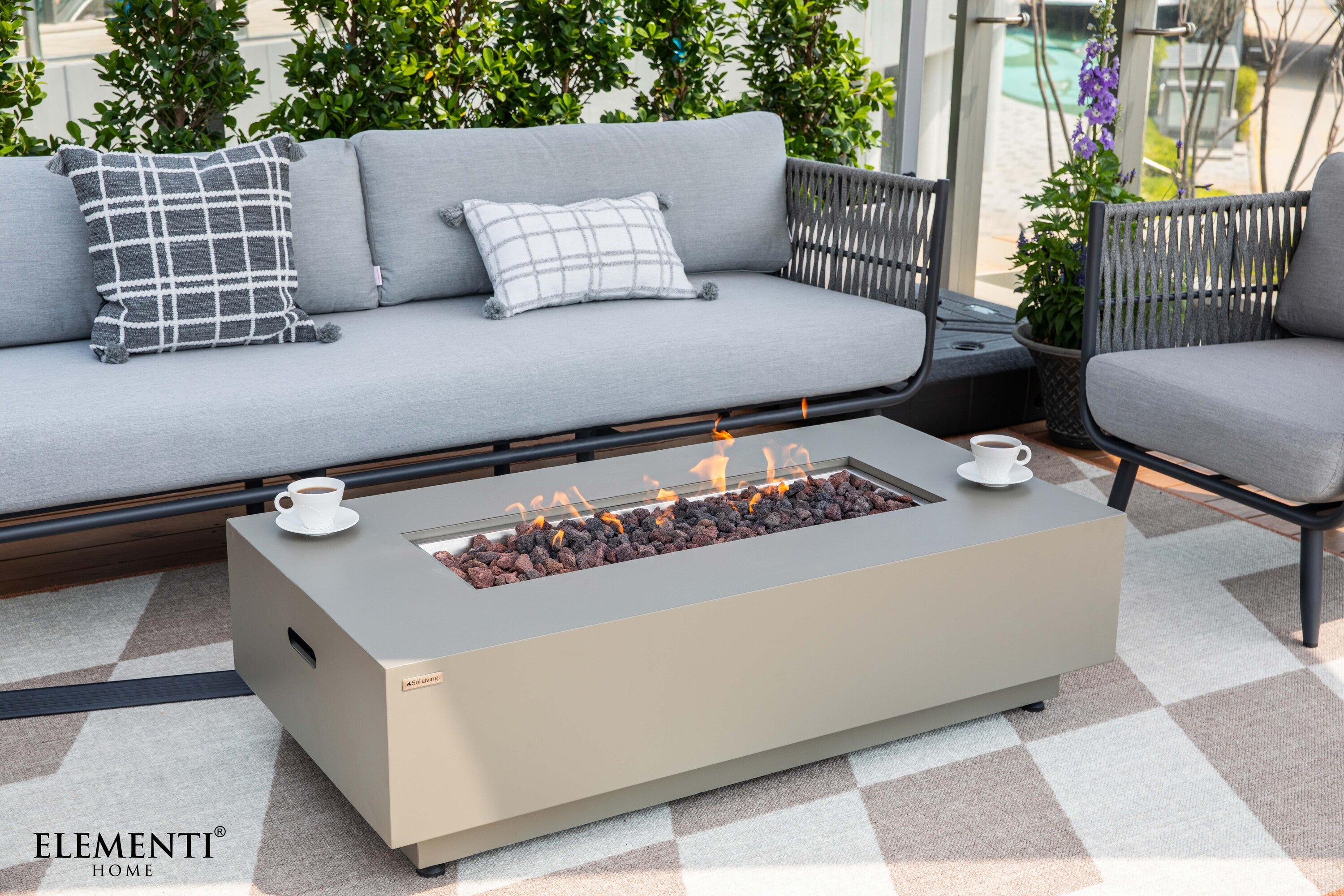 Milano Outdoor Aluminum 3-Seat Sofa with Sunbrella® Cushions (OS2504T)