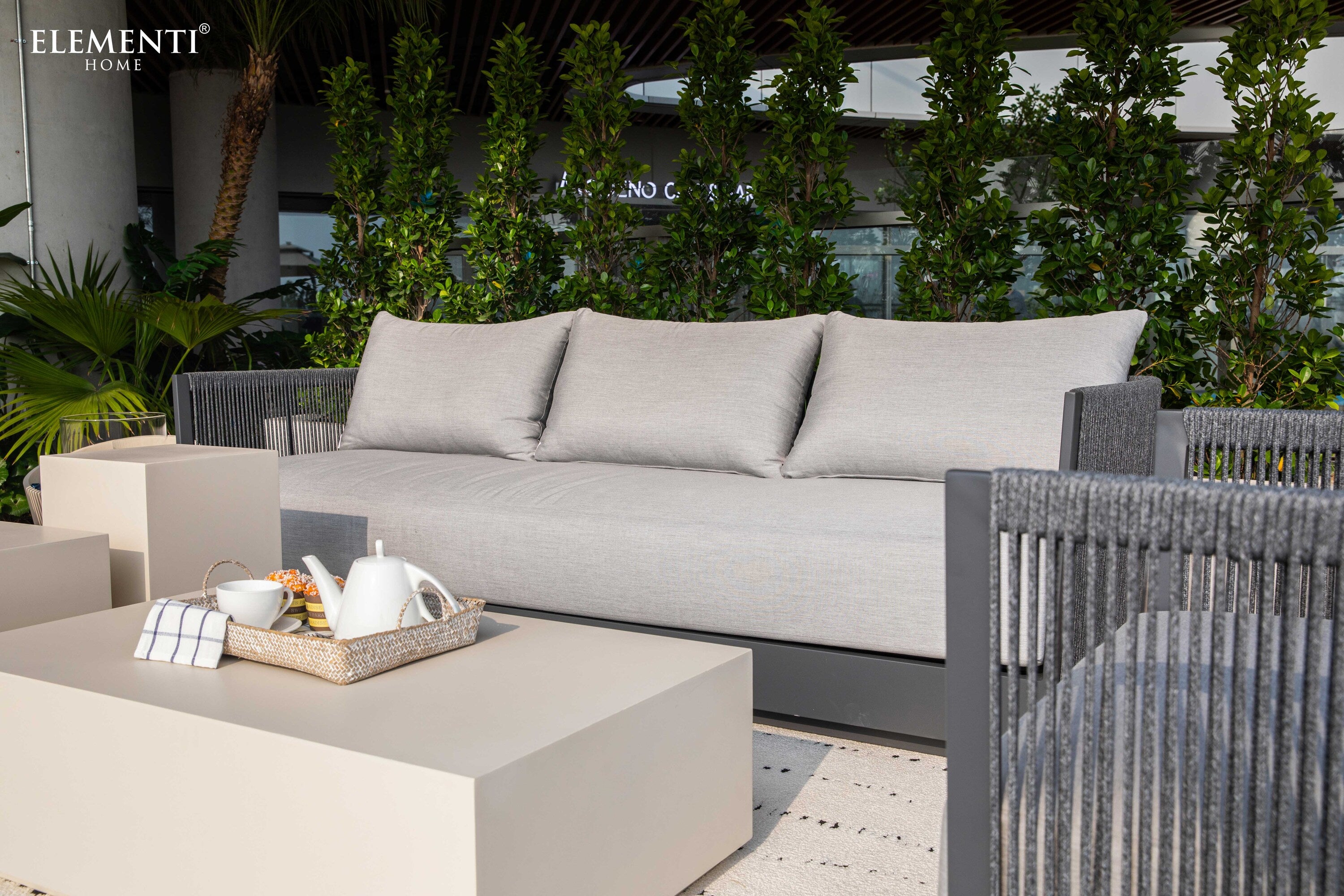 Capri Outdoor Aluminum 3-Seat Sofa with Sunbrella® Cushions (OS2503T)