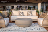 Malibu Outdoor Aluminum 3-Seat Sofa with Sunbrella® Cushions (OS-2502T)