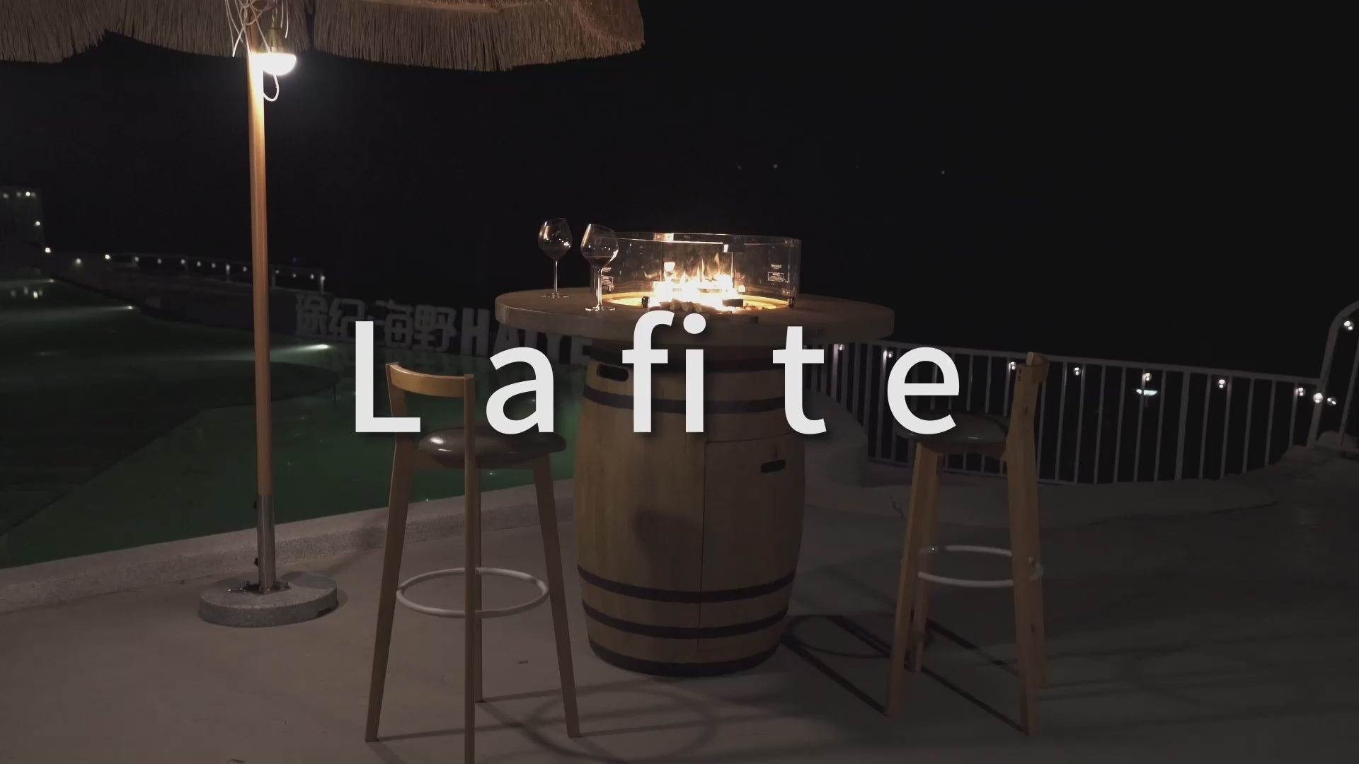 Lafite 48" Concrete Propane Barrel Fire Table (OFG225RW-LP)