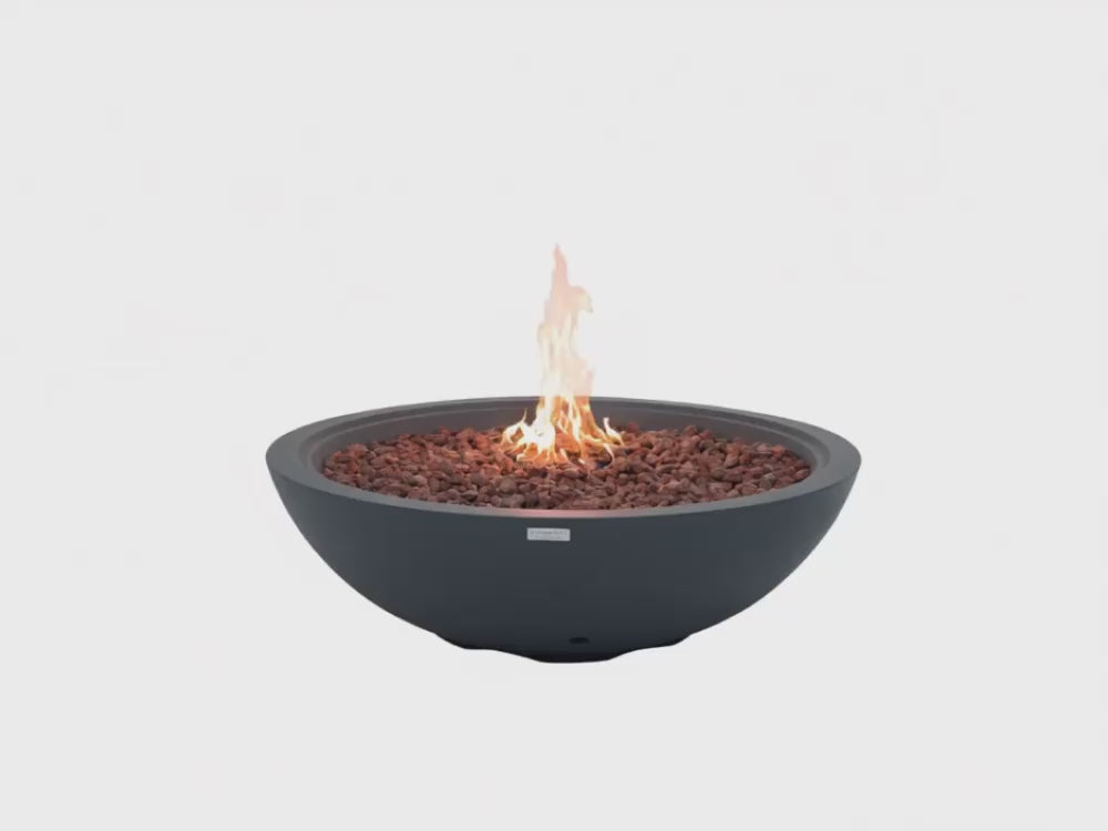 Load video: +Rose Bowl 48" Dark Gray Concrete Fire Pit (OFG420DG)