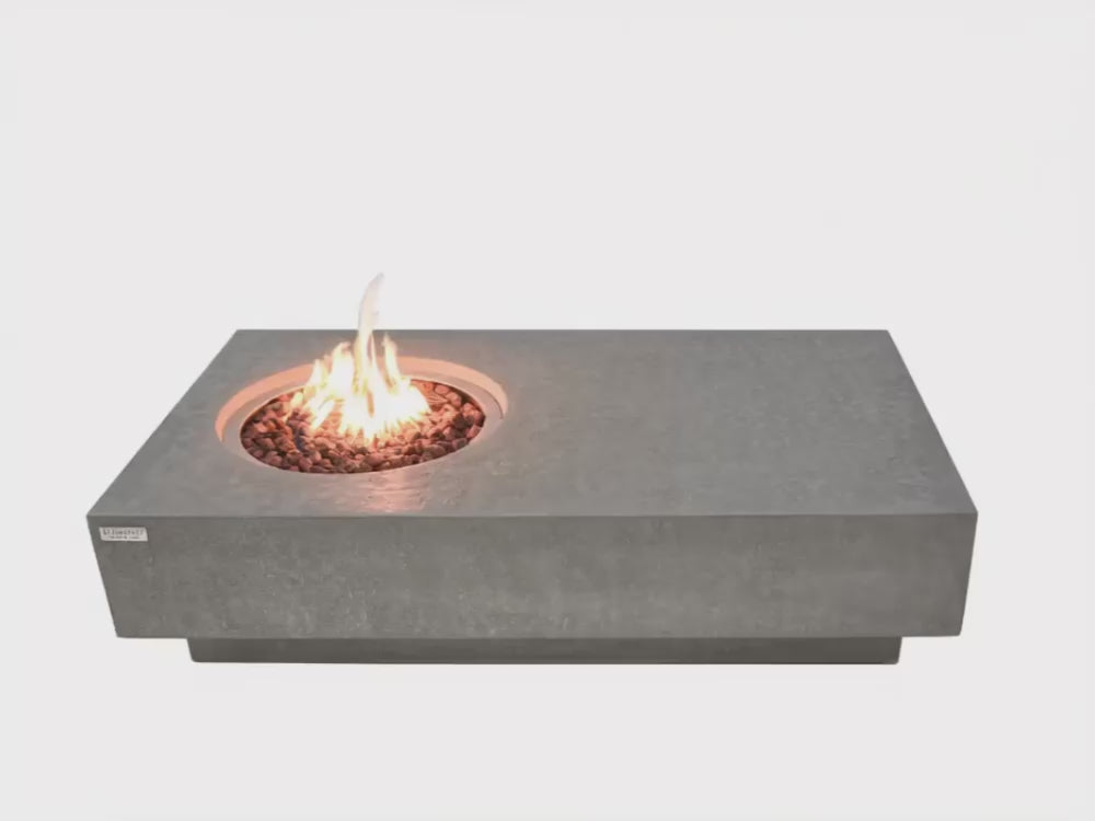 Load video: Metropolis 56" Light Gray Concrete Fire Table (OFG104LG)