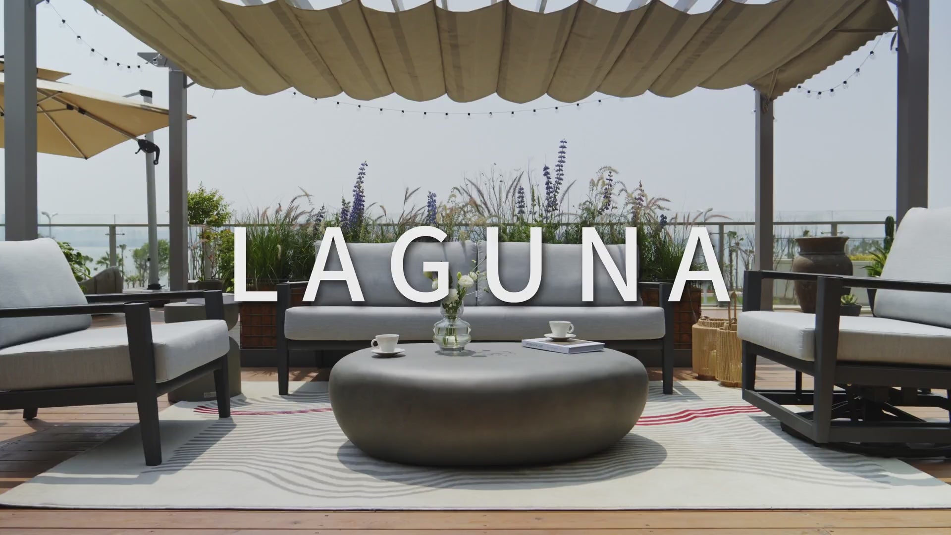 Laguna Outdoor Aluminum 3-Seat Sofa with Sunbrella® Cushions (OS-2506T)