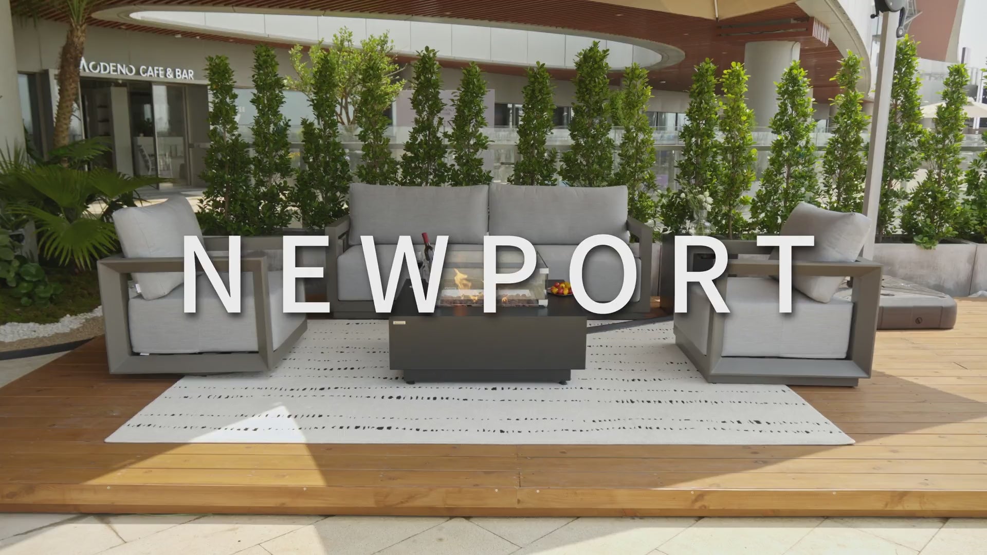 Newport Outdoor Aluminum 3-Seat Sofa with Sunbrella® Cushions (OS-2505T)