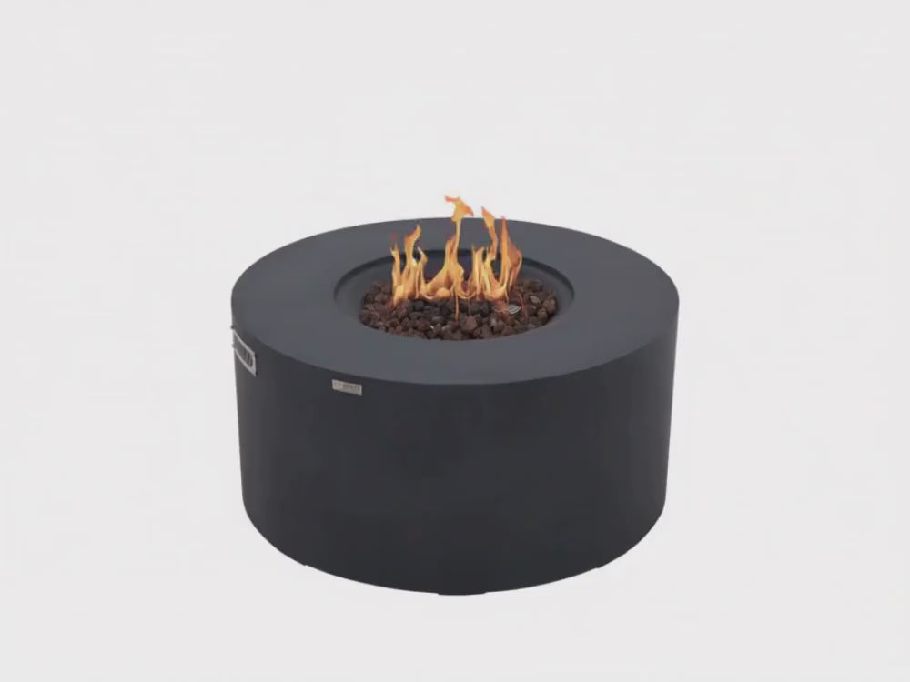 Load video: Pacaya 44" Concrete Fire Table w/ Built-In Tank Storage (OFG311)
