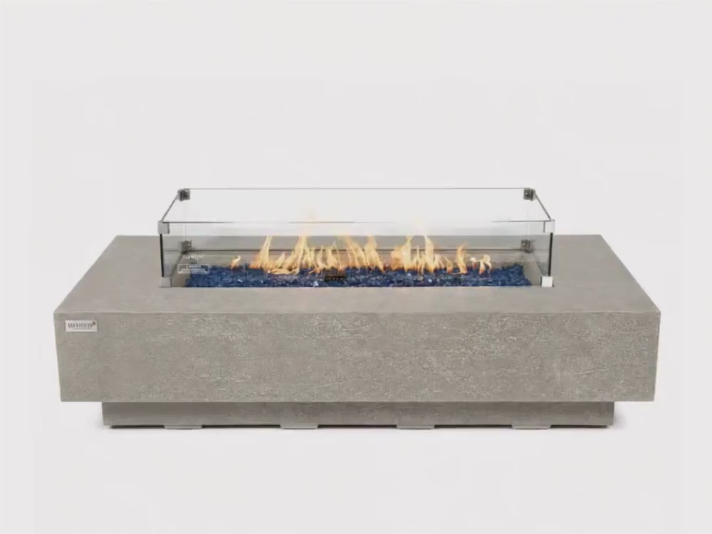Load video: +Riviera &amp; Positano 60" Sandstone Fire Table (OFG415)
