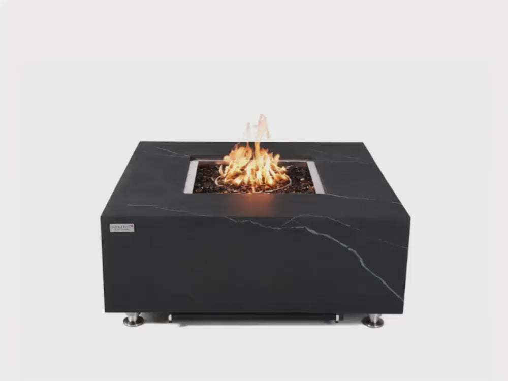 Load video: +Sofia &amp; Bianco 40" Marble Porcelain Fire Table (OFP103)