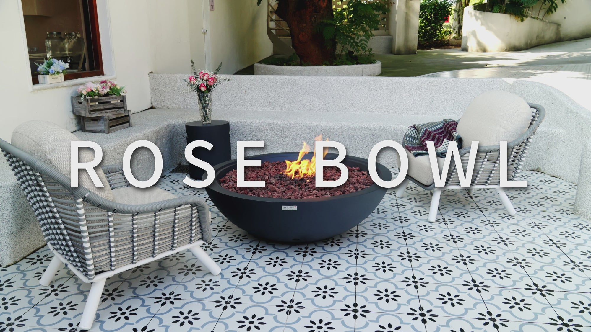 +Rose Bowl 48" Dark Grey Concrete Fire Pit (OFG420DG)