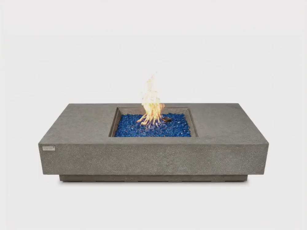 Load video: +Monte Carlo 60" Light Gray Sandstone Fire Table (OFG416LG)