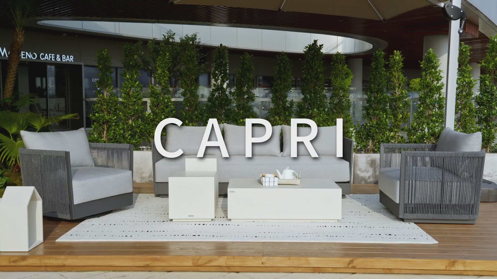 Capri Outdoor Aluminum 3-Seat Sofa with Sunbrella® Cushions (OS-2503T)