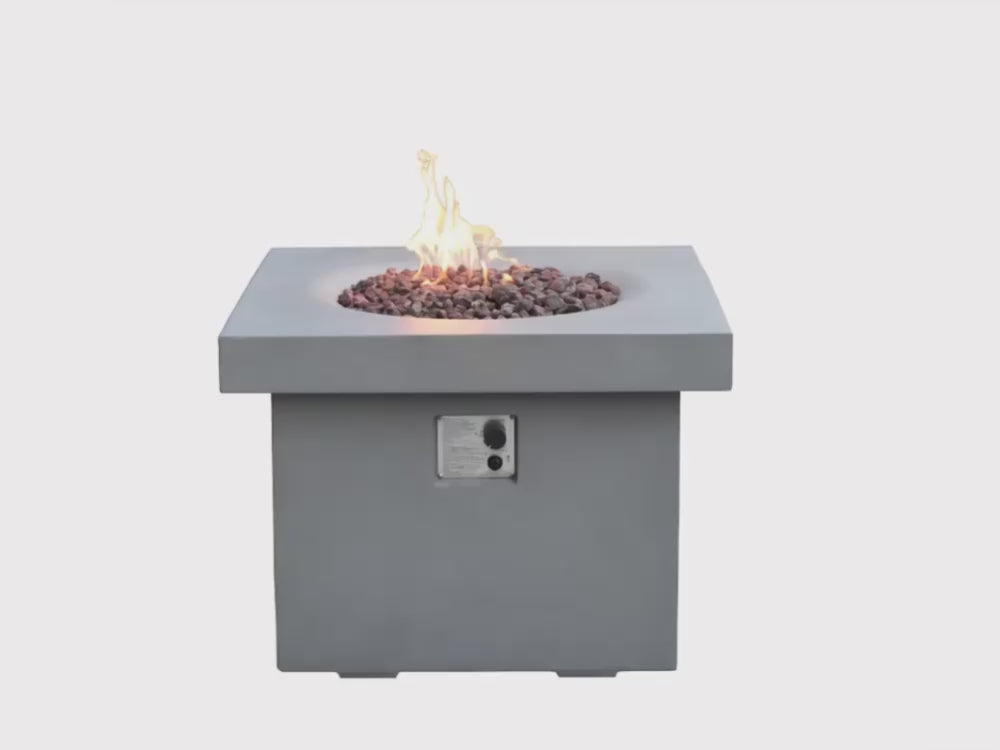 Load video: Burlington 34" Propane Concrete Fire Table (OFG303-LP)