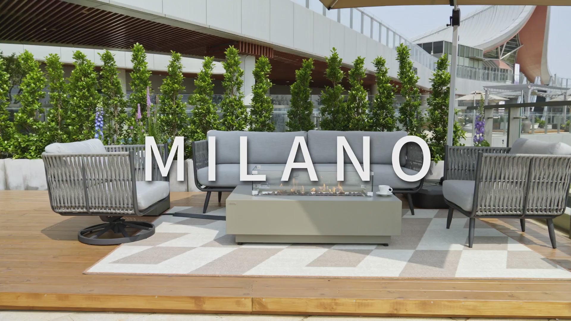 Milano Outdoor Aluminum 3-Seat Sofa with Sunbrella® Cushions (OS-2504T)