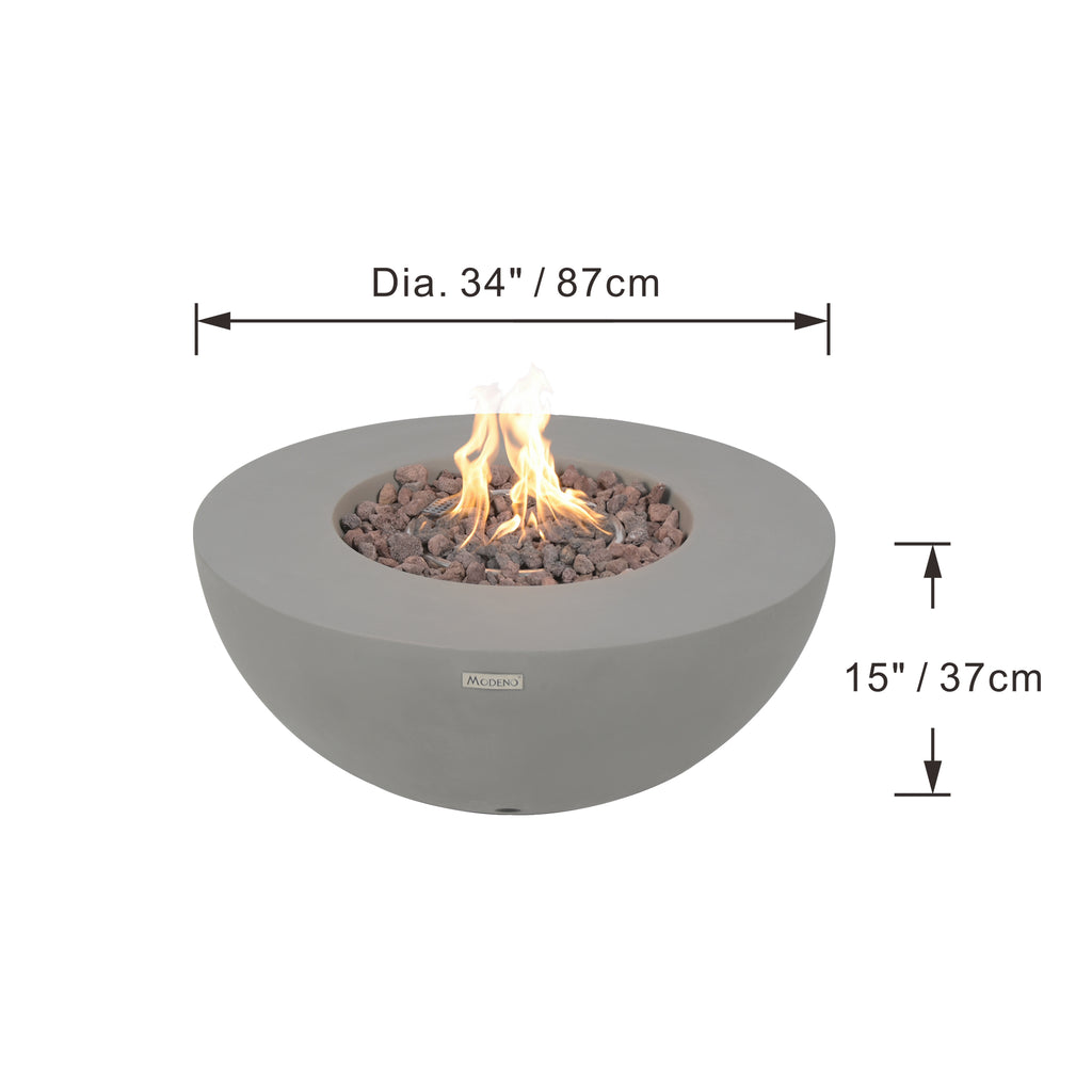 Modeno Roca 34" Concrete Fire Table (OFG107)