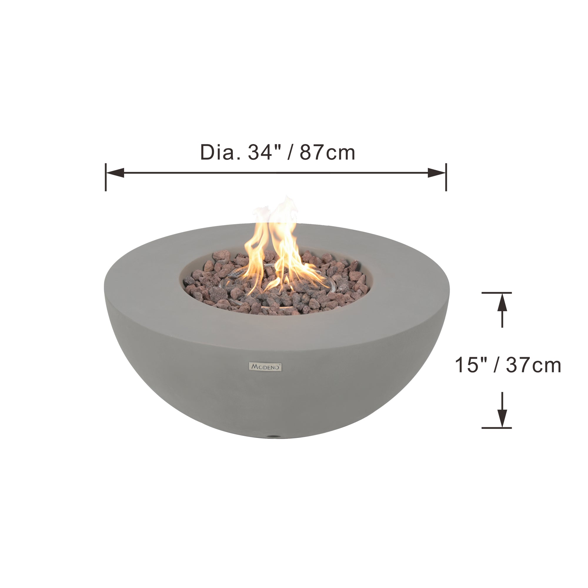 Modeno Roca 34" Concrete Fire Table (OFG107)