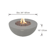 Modeno Roca 34" Concrete Fire Table (OFG107)