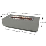 Granville 60" Light Grey Concrete Fire Table (OFG121LG)