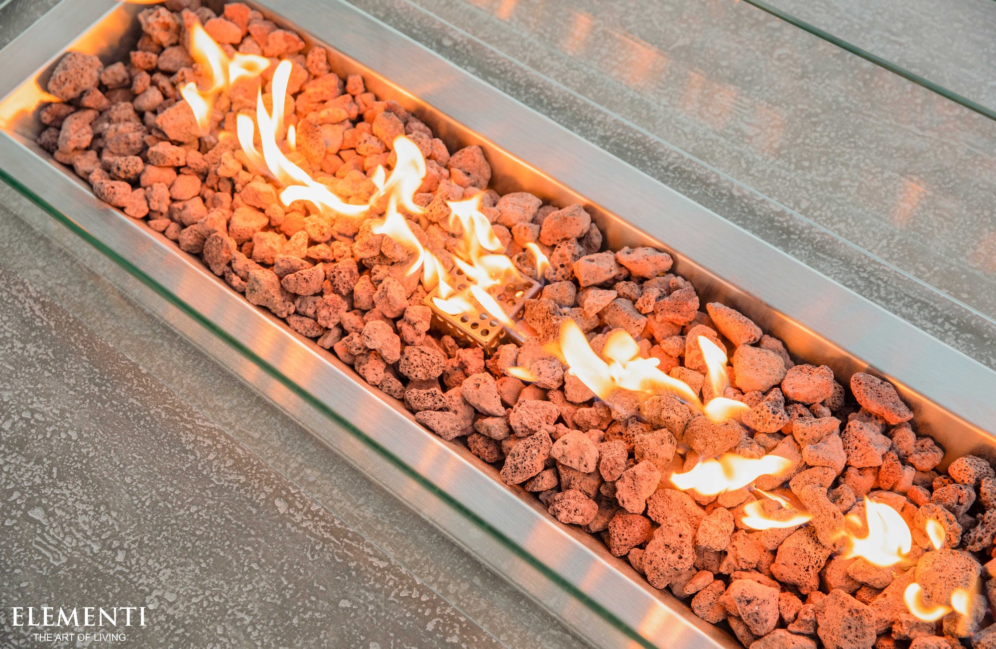 Hampton 56" Light Grey Concrete Outdoor Fire Table (OFG139LG)