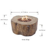 Manchester 42" Redwood Concrete Fire Table (OFG145RW)